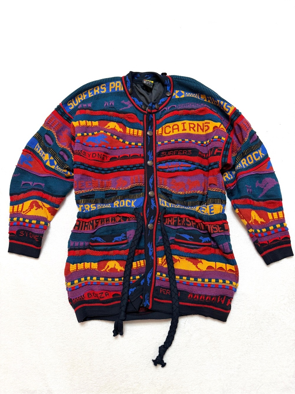 Vintage Emaroo Australia sz M Sweater Womens Oversized Coogi Style Wool 90s